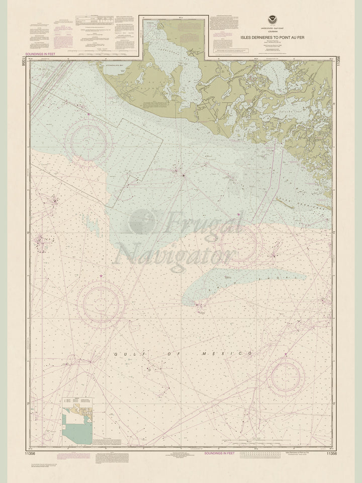 Archival NOAA Chart Isles – Dernieres to Point au Fer – Frugal Navigator