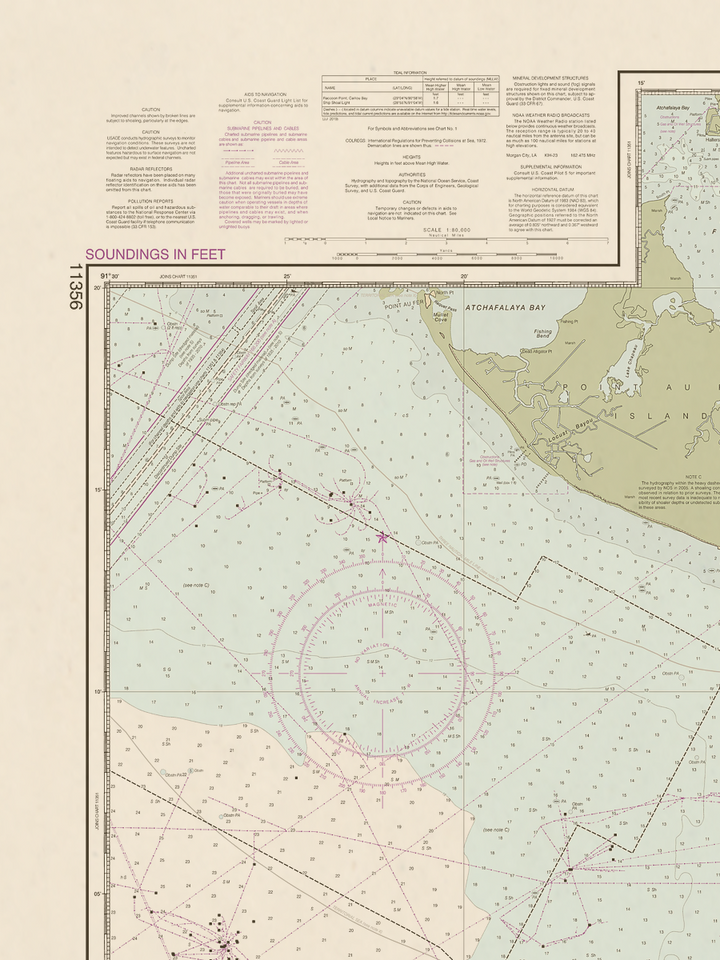 Archival NOAA Chart Isles – Dernieres to Point au Fer – Frugal Navigator
